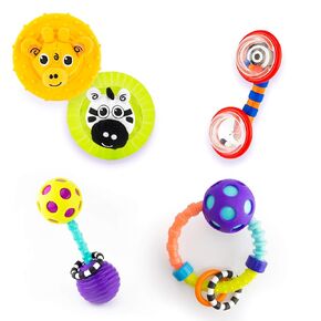 Sassy Infant Gift Set 0+ Months - 5 Piece Set with Different Rattles and Teethers