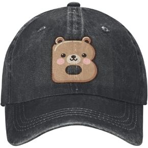 Cute Animal Alphabet A-Z Hats for Boys Girls, Adjustable Cotton Print Initial Letter Children's Baseball Cap