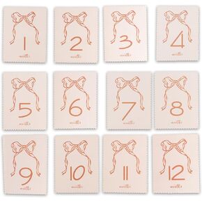Baby Monthly Milestone Cards - Bow Theme Photo Props,Newborn Photography Props for Baby Shower,Baby Announcement Sign,First Year Keepsake Cards for Photoshoots(monthly milestone cards)