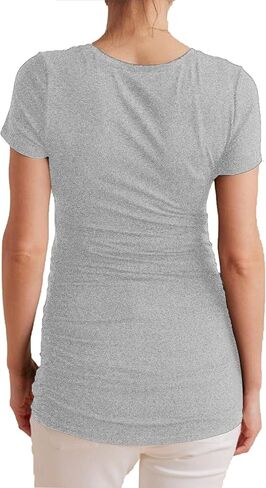 KIM S Maternity Shirts, 3 Packs Maternity Shirt Side Ruched Maternity Tops Casual Pregnancy Maternity-Clothes in Saudi Arabia