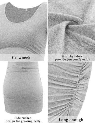 KIM S Maternity Shirts, 3 Packs Maternity Shirt Side Ruched Maternity Tops Casual Pregnancy Maternity-Clothes in Saudi Arabia