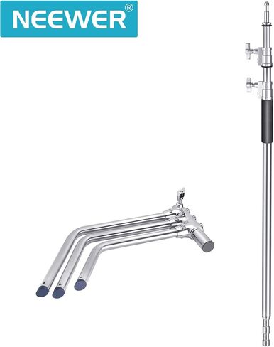Neewer من الفولاذ المقاوم للصدأ C-Stand C-Stand C-Stand ، 5-10 قدم/1.5-3 متر ثلاثيات فوتوغرافية قابلة للتعديل للانعكازات ، صناديق ناعمة ، أحادي ، المظلات in Saudi Arabia