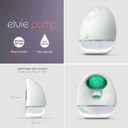 Elvie Breast Pump - Double, Wearable Breast Pump with App - The Smallest, Quietest Electric Breast Pump - Portable Breast Pumps Hands Free & Discreet - Automated with Four Personalized Settings in Saudi Arabia