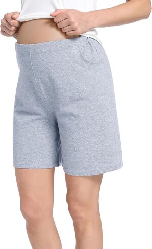 SUIEK Women's Maternity Shorts Lounge Workout Activewear Pregnancy Pants Maternity Cotton Pajamas - 3 Pack in Saudi Arabia