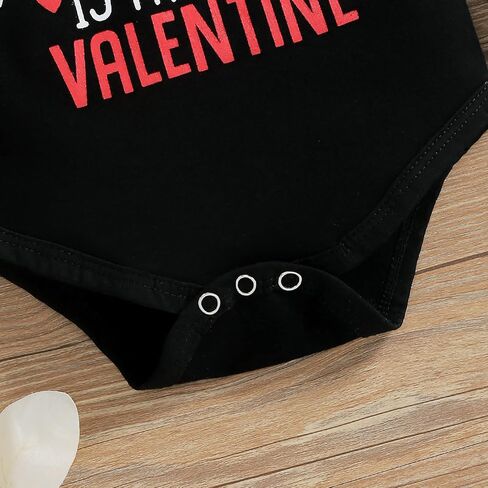 My First Valentine's Day Outfits for Infant Baby Boy Long Sleeve Romper Bodysuit Heart Letter Trousers Hat Set in Saudi Arabia
