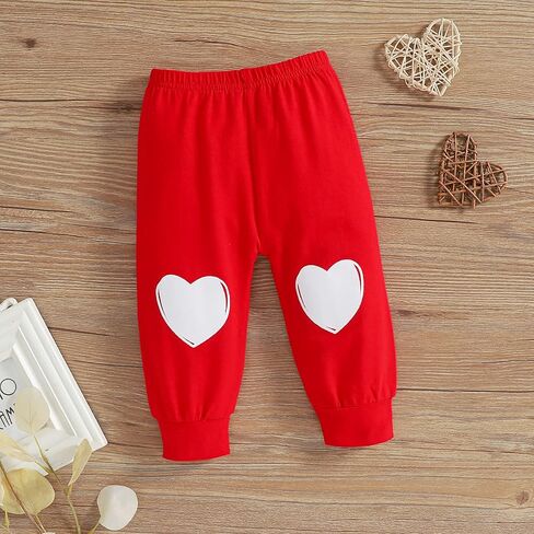 My First Valentine's Day Outfits for Infant Baby Boy Long Sleeve Romper Bodysuit Heart Letter Trousers Hat Set in Kuwait