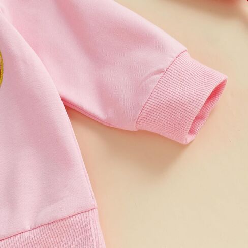 Toddler Baby Girl Valentines Day Outfit Crewneck Sweatshirt Bell Bottom Pants Valentine’s Day Clothes in Saudi Arabia