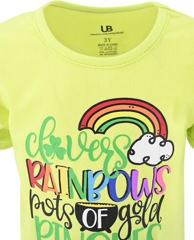 Unique Baby 2 Piece Girls Printed Leggings Outfit with Short Sleeve Shirt Kid and Toddler Clothes Set in Kuwait