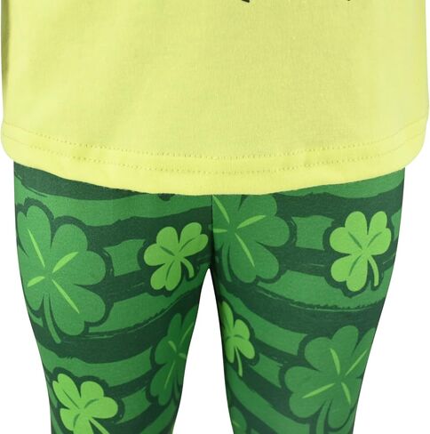 Unique Baby 2 Piece Girls Printed Leggings Outfit with Short Sleeve Shirt Kid and Toddler Clothes Set in Kuwait