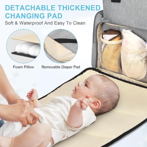 6 في حقيبة الظهر 1 في 1Diaper ، حقيبة طفل مع وسادة تغيير ، حقيبة حفاضات الطفل مع جيوب معزولة جانبية ، حقيبة حفاضات كبيرة مقاومة للماء من الأطفال حديثي الولادة ، رمادي ، رمادي in Saudi Arabia