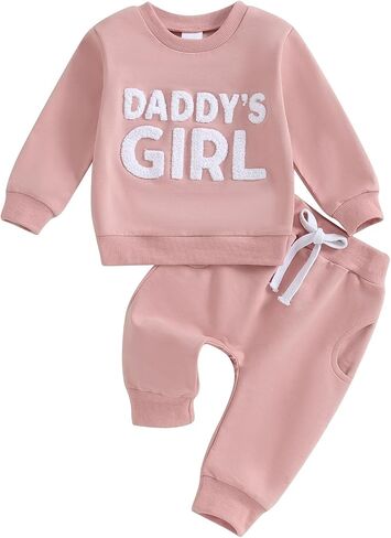 Toddler Baby Girl Clothes Daddys Girl Cotton Sweatshirt Tops Pants Newborn Girl 2Pcs Fall Winter Outfits in Kuwait