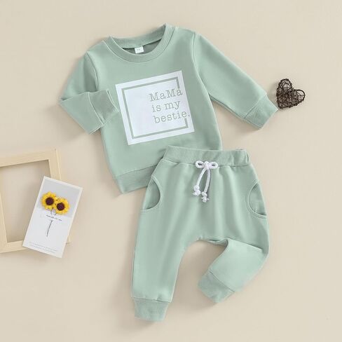 Toddler Baby Girl Clothes Daddys Girl Cotton Sweatshirt Tops Pants Newborn Girl 2Pcs Fall Winter Outfits in Kuwait