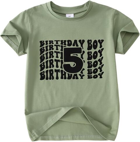 Birthday Boy Shirt Toddler Boys 2nd 3rd 4th 5th 6th Birthday T-Shirt Kids 2-6 Years Old Birthday Gift Tees Party Top in Kuwait