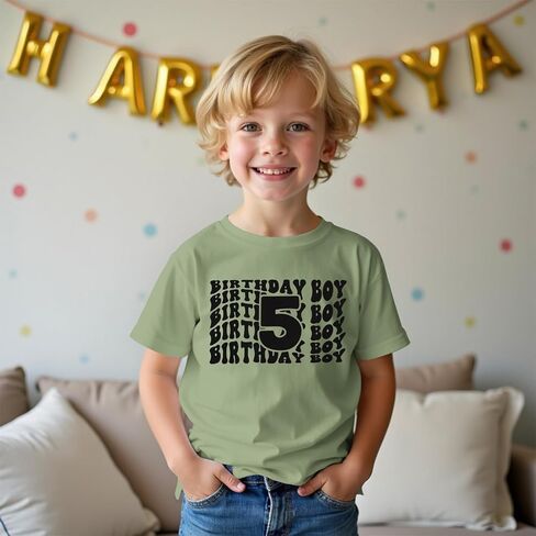 Birthday Boy Shirt Toddler Boys 2nd 3rd 4th 5th 6th Birthday T-Shirt Kids 2-6 Years Old Birthday Gift Tees Party Top in Kuwait