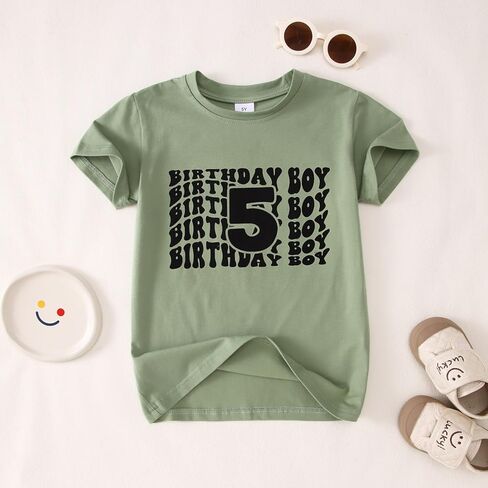 Birthday Boy Shirt Toddler Boys 2nd 3rd 4th 5th 6th Birthday T-Shirt Kids 2-6 Years Old Birthday Gift Tees Party Top in Kuwait