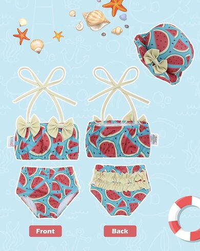 ALVABABY Toddler Girls Two Pieces Swimsuit,Reusable Toddler Swimsuit Bikini,Infant Bathing Sleeveless Tankini Swimwear in Saudi Arabia