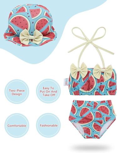 ALVABABY Toddler Girls Two Pieces Swimsuit,Reusable Toddler Swimsuit Bikini,Infant Bathing Sleeveless Tankini Swimwear in Saudi Arabia