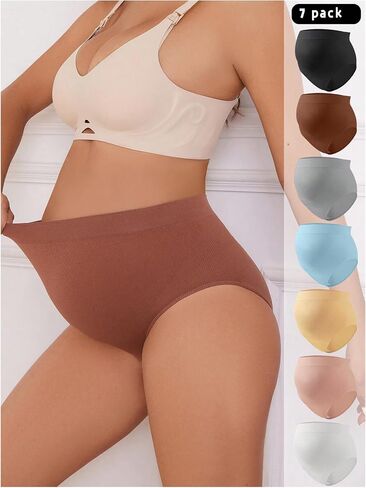 OYOANGLE Women's Maternity 7 Pack Underwear High Waist Full Coverage Comfy Breathable Panties Briefs in Saudi Arabia