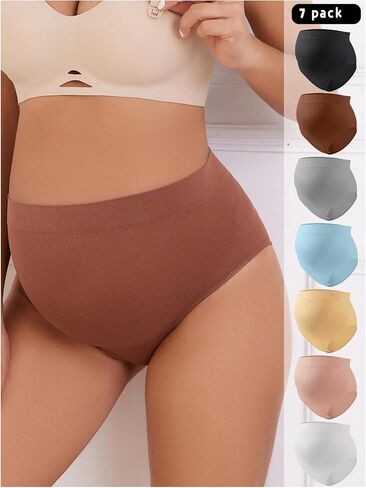 OYOANGLE Women's Maternity 7 Pack Underwear High Waist Full Coverage Comfy Breathable Panties Briefs in Saudi Arabia
