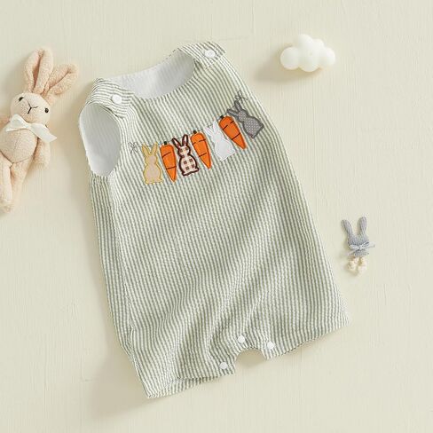Ayalinggo Toddler Boy Thanksgiving Outfit Smocked Jumpsuit Sleeveless Overall Turkey Palysuit Halloween Baby Clothes 0-3 Y in Saudi Arabia