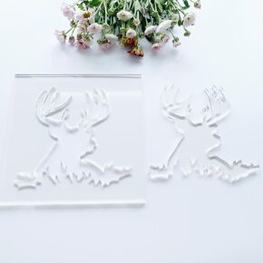 Reindeer Router Template, Clear Acrylic Router Jig, Woodworking Template (8'' x 8'')