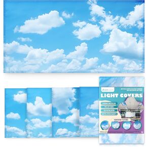 Magnetic Fluorescent Light Covers for Ceiling Lights - Astronomy Cover for Fluorescent & LED Fixture - Must Haves for Teacher Supplies - Classroom, Home, Office Decor - Shield Overhead Lighting