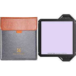 K&F Concept 100 x 100mm X-PRO Square Clear-Natural Night Filter, Light Pollution Reduction Filter with Frame for Star/Sky Night Scenes/Astrophotography
