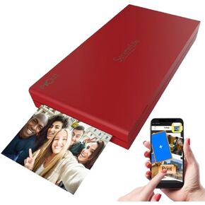 SereneLife Wireless Instant Photo Printer - Portable Mobile Borderless Pictures, Printing from Your Smartphone, Compact, Inkless, and Travel-Friendly, Includes 10 Cartridges with 10 Films Each