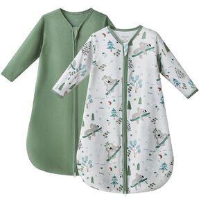 JELLYMONI Baby Sleep Sack 0-6 Months Wearable Blanket for Baby, 100% Cotton 2 Pack Infant Toddler Baby Wearable Blanket Lightweight Soft 2-Way Zipper Sleep Sack