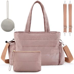 Abbylike Diaper Bag Tote Large Lightweight Multifunction Baby Diaper Bag with Zipper Bag Silicone Pacifier Case Khaki Crossbody Hospital Bag with 3 Shoulder Straps for Different Occasions