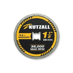 Kutzall 1.5" Diamond, Tile & Masonry Cutting Wheel w/ 1/8" Shaft Mandrel. 25X Longer Life Than Standard Diamond Wheels. High Performance Cutting on Concrete, Brick, Tile, Stone and Ceramics.