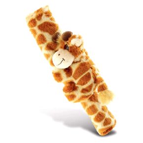DolliBu Orange Giraffe Plush Car Seatbelt Cover - Soft Fluffy Cushion Support for Safety Seat Belt Strap Cover, Decorative Wild Life Stuffed Animal Padded Toy, Cute Vehicle Accessory for Kids & Adults