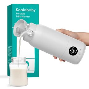 IPX6 Washable Portable Milk Warmer, Fast Heating Travel Bottle Warmer for Breast Milk/Formula/Water, 17 Ounce Large Capacity, Ultra-Long Battery Life for All-Day Feeding
