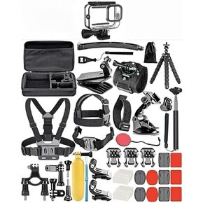 50 Accessories Kit for Gopro Hero 13 12 11 10 9 Black + Waterproof Housing Case Screen Protector Bundle for Gopro Gopro13 Gopro12 Gopro11 Gopro10 Hero13 Hero12 Hero11 Hero10 Camera