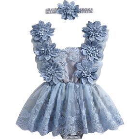ZAXARRA Baby Girl Dress Sleeveless Lace Tulle Dress Newborn Romper Bodysuit Infant Girl Summer Clothes Outfits