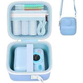 Boobowl Case Compatible with Masterbee/for Cimizi/for BOFIDAR, Kids Digital Video Camera Storage Holder as Christmas and Birthday Present for Print Papers, Colour Pen and Accessories (Bag Only)-Blue