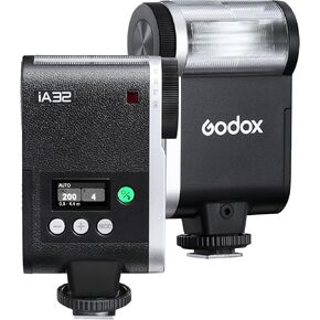 Godox IA32 Mini Camare Flash,Speedlite GN15 with 8 Levels Flash Power 1/128-1/1,S1/S2 Optical Control for Fuji,for Canon,for Nikon,for Sony, for Olympus