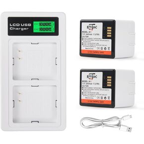 REYTRIC 2-Pack A-1 Batteries with Dual LCD Charger for Arlo Pro, Arlo Pro 2 Battery Compatible with Arlo VMC4030 VMC4030P VMS4230 VMS4430 VMS4530 VMS4430P VMS4530P-100NAR Camera VMA4400 A-1 Battery