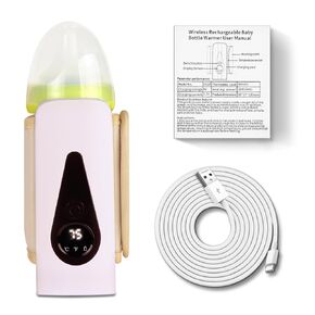 Portable Baby Bottle Warmer for Travel, Cordless Milk Warmer for Outdoor, 4000mAh Battery-Power, Constant Warming for 3H,Temperature Display Rechargeable Bottle Warmer On The Go