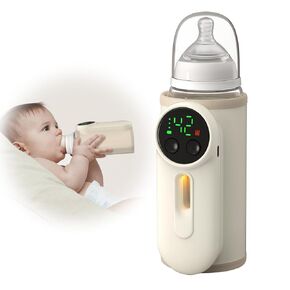 Fast Heating Portable Bottle Warmer for Travel,Precise Temperature Control,Comfortable Nightlight Feeding,Baby Bottle Warmer for Parents On The Go,Can Keep Warm While Feeding