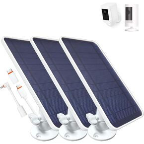 DIANMU Solar Panel Charger for Ring Spotlight Cam Plus Battery, Ring Stick Up Cam Battery/Spotlight Cam Battery, SimpliSafe, with 13FT Weatherproof Cable and 360° Aluminium Alloy Wall Mount (3 Pack)