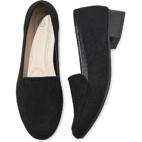 HEAWISH Women's Loafer Slip on Shoes Pumps Low Heel Shoes,Closed Toe Pumps Dress Shoes,Casual Loafer Work Flats Wedding Shoes