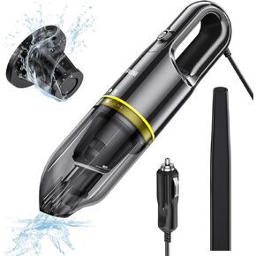 Car Vacuum,Portable Vacuum Cleaner with 8KPa Suction,Handheld Wet/Dry Cleaning Vacuum with 16.4FT Cord 12V DC Power, Small Mini Vac for Car RV Boat Trunk Interior, Car Accessories for Travel
