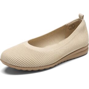 ZURIN Womens Knit Ballet Flats with Arch Support Comfortable Ballet Dressy Flats,Round Toe Slip On Flats Dress Shoes for Dressy Work Casual