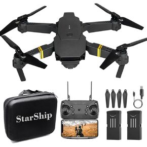 Starship 4k Drone, Camera for Adults 4K Drones High Resolution Aerial Photography Videography, Micro Drone with Carrying Case for Adult Beginners and Kids (Black 1set)