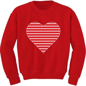 Tstars Red Striped Heart Love - Valentine's Day Gift Toddler Kids Sweatshirt