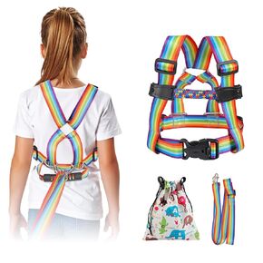 JXM Safety Harness Leash for Big Kids (6-12yrs) with Grab Handle, Secure Walking Leash with Tether for Autism, Special Needs, Active ADHD ASD Child, Adjustable Autism Elopement Harness with Pouch