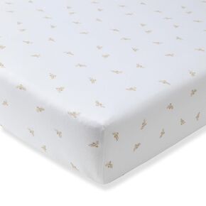Burt's Bees Baby Essential Organic Cotton Fitted Crib Sheet, Breathable for Boy Girl Standard Crib & Toddler Mattresses