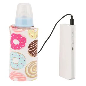 Baby Bottle Keep Warm Cover,Baby Bottle Bags Portable,USB Milk Heat Keeper,Warm Keeper Multifunction Coffee Tea Mug Beverage,Warming Bag for Indoor, Outdoor, Traveling, Driving (Doughnut)