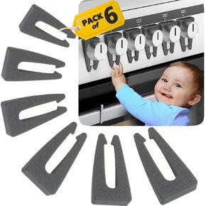 6 Pack Stove Knob Locks for Child Safety, Oven Knob Covers Baby Safety, Cabinet Locks Baby Proofing Home Improvement Gas Stove Knob Safety Covers Guards Child Proof Cabinet Locks, Baby Safety Products